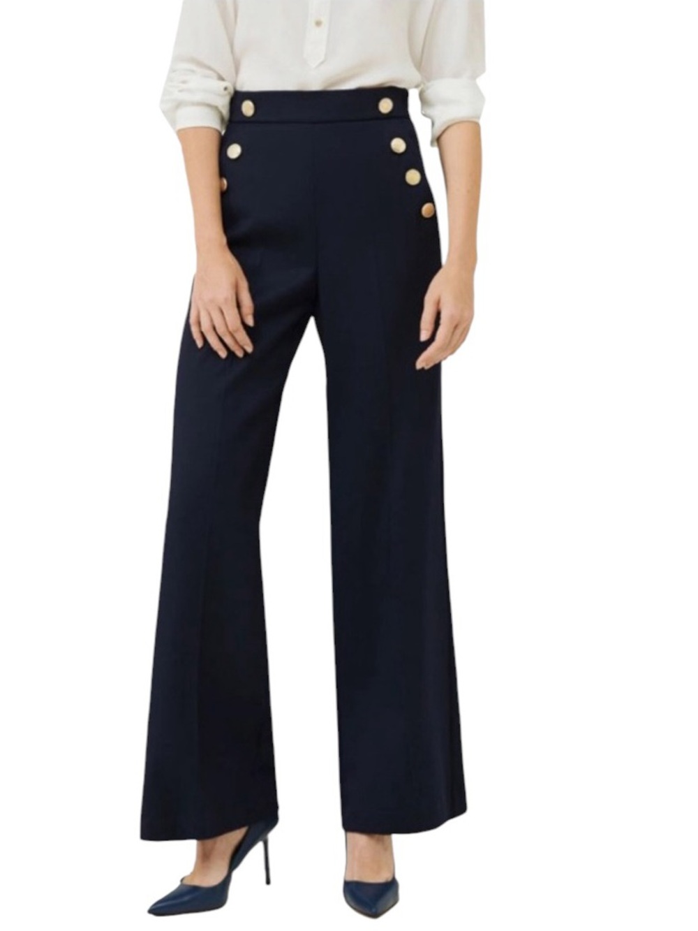 Marella Himare wide leg high ride button trousers size 8 like new condition